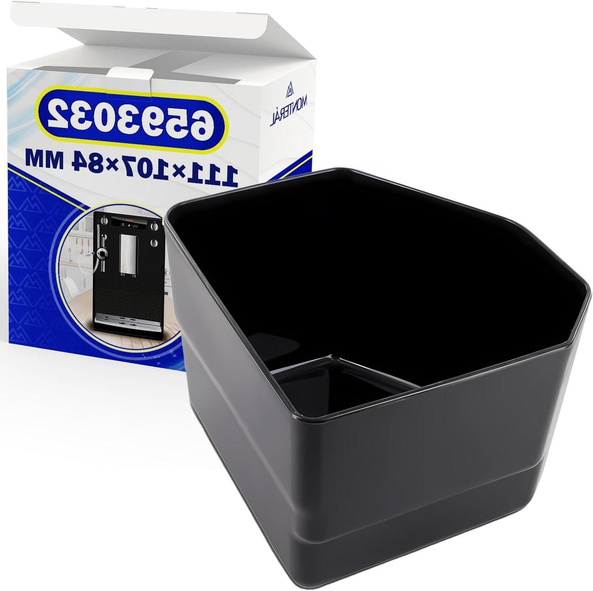Koffiepadhouder - Koffiedikbak - Koffiezetapparaat Onderdeel - Ruimte Voor Porties - 111 x 107 mm - Zwart