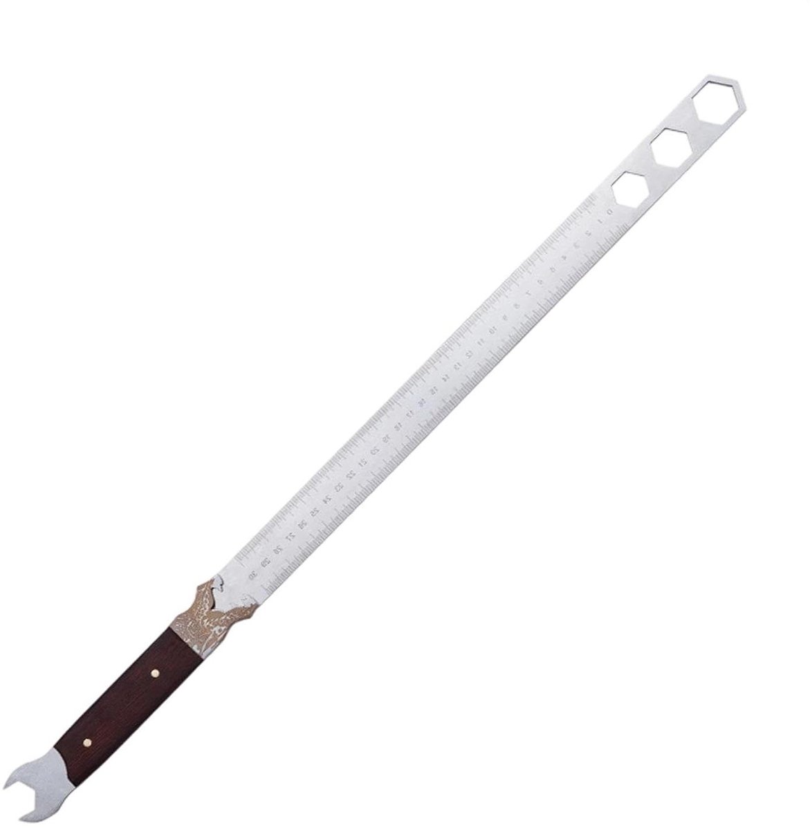 Metalen Liniaal - Meetgereedschap - Precisie Meten - Met Moersleutel Functie - 60 cm - Zilver