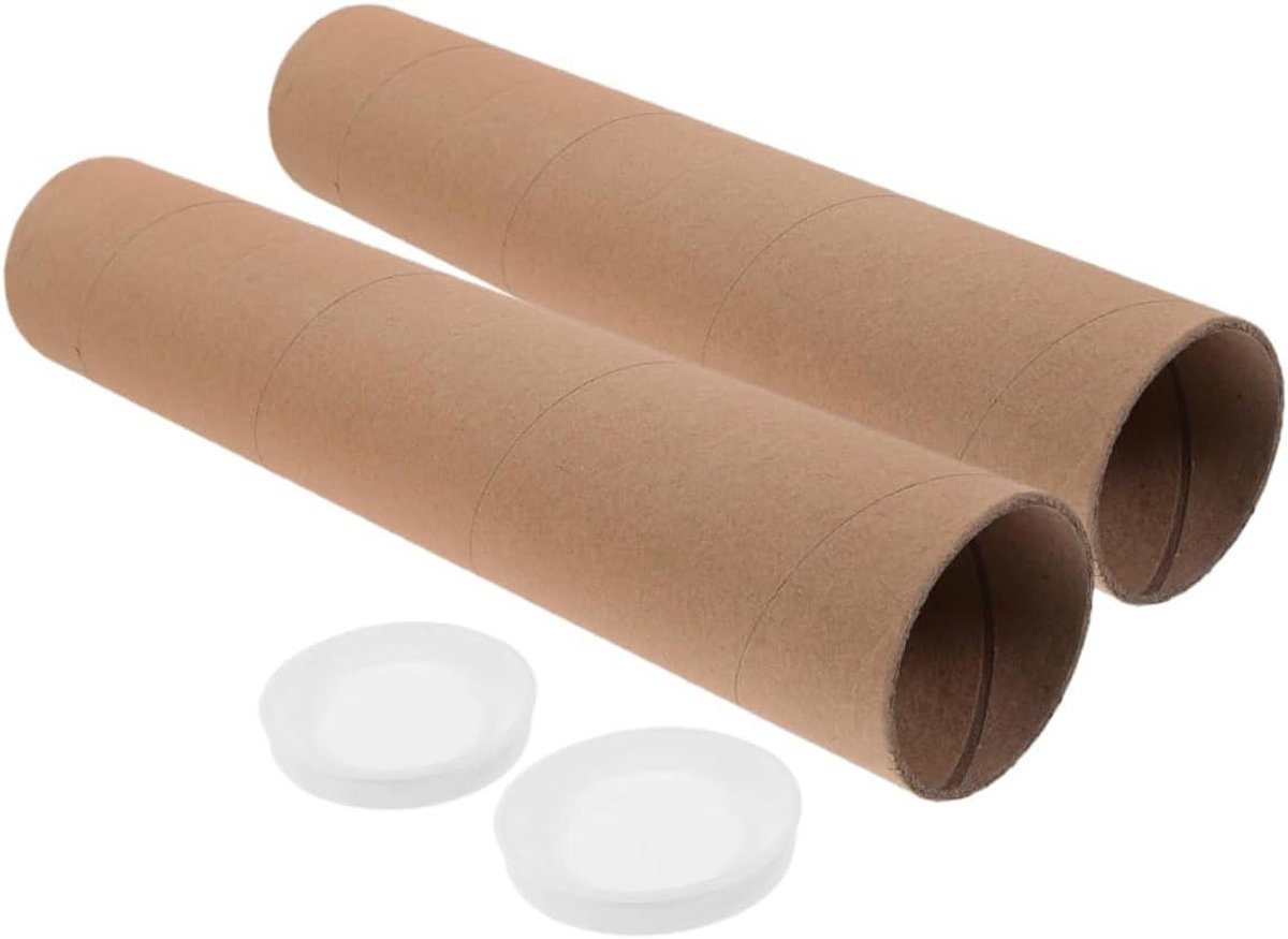 Papieren Rol - Poster Koker - Documenten Opslaan - Robuust Kraftpapier - 33.5 cm Lengte - Khaki