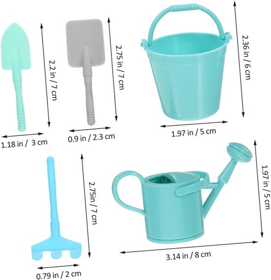 Mini Tuingereedschap Set - Tuin Ornamenten - Micro Landschap Decoratie - Realistische Vormgeving - 3 Sets - Diverse Kleuren van MINI — afbeelding 5