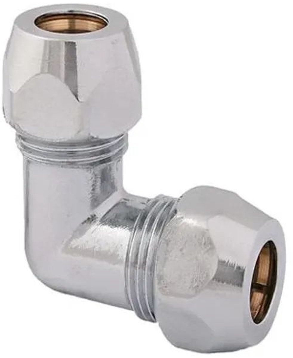 Schlösser Armaturen JS Hoek met twee knelkoppelingen, DN10, 3/8'' x 10mm, verchroomd, 0018931050001
