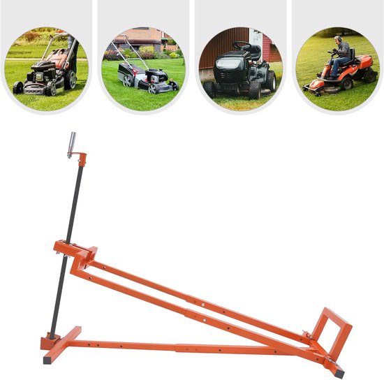 Grasmaaierlift - Hefapparaat Zitmaaier - Onderhoud Garage - Verstelbaar Koolstofstaal - Max. 73cm Hoog - Oranje — afbeelding 4