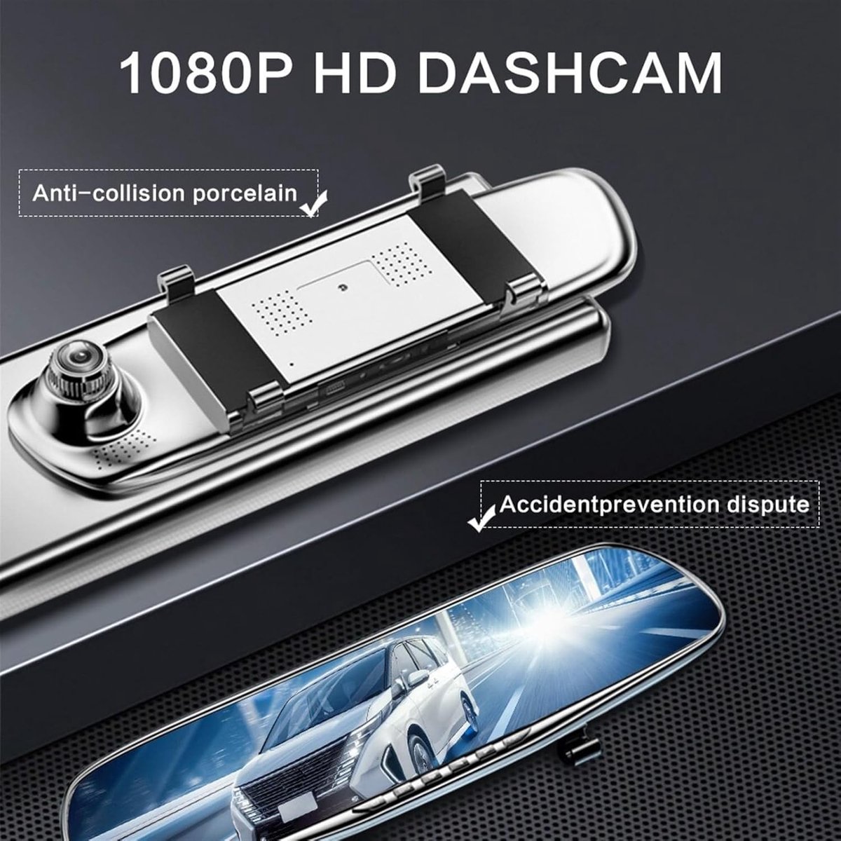 Car Camera 4.3In Dash Cam Car DVR 24H HD 1080P Dash Camera Dual Lens Video Recorder 1080P Dashcam Mirror Driving Recorder Dashcam(Size:32g) – foto 4