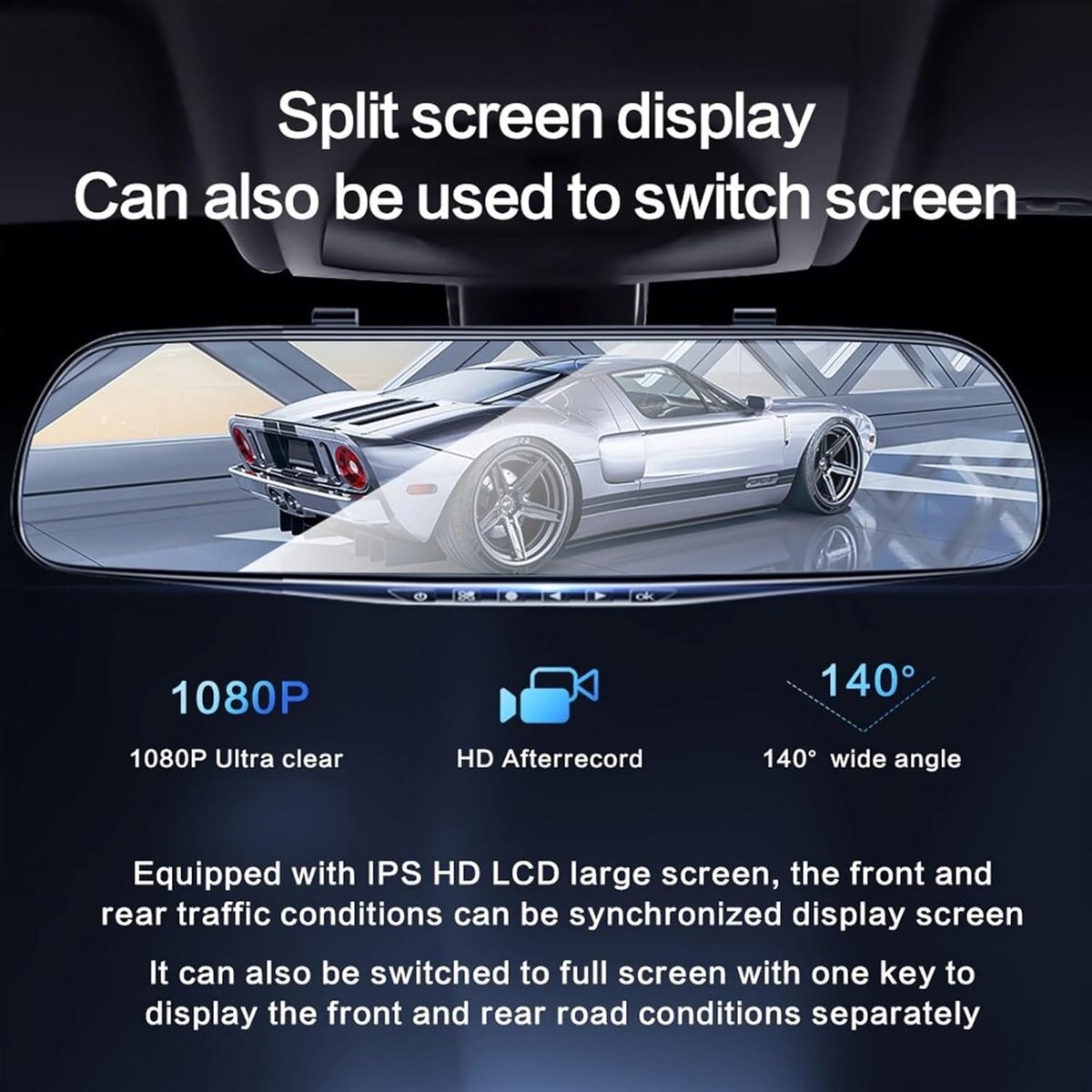 Car Camera 4.3In Dash Cam Car DVR 24H HD 1080P Dash Camera Dual Lens Video Recorder 1080P Dashcam Mirror Driving Recorder Dashcam(Size:32g) – foto 5