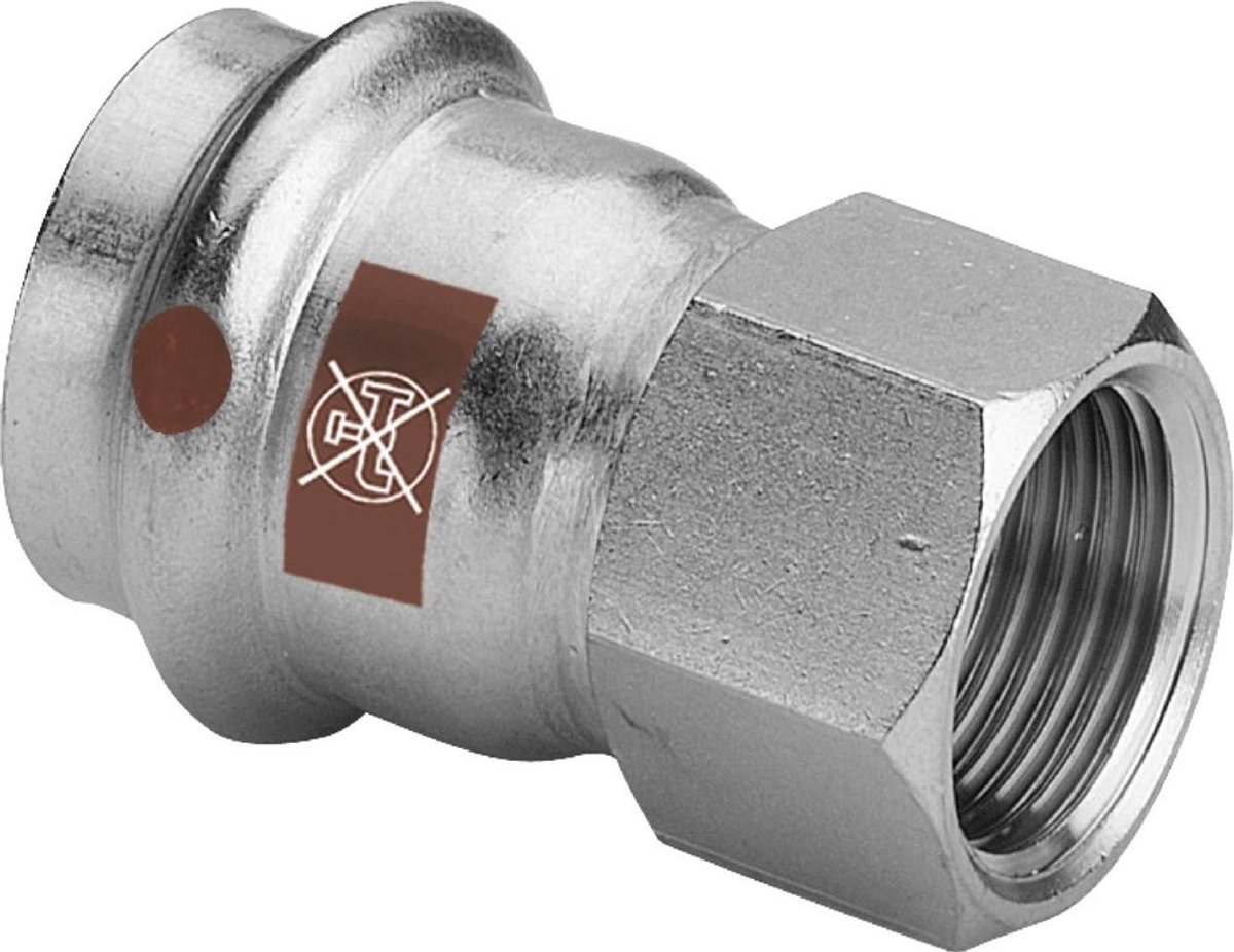 Viega Temponox-overgangsstuk, d 15mm, Rp 1/2 roestvrij staal Model 1712, 811747