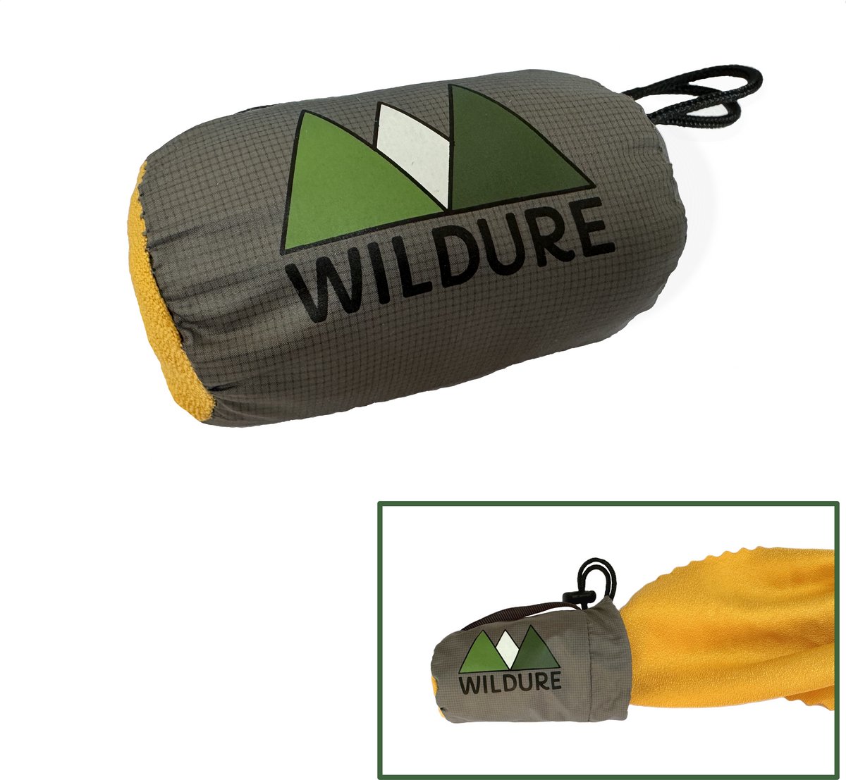 Wildure - Snel drogende sport handdoek - Lichtgewicht - 40x80cm - Geel