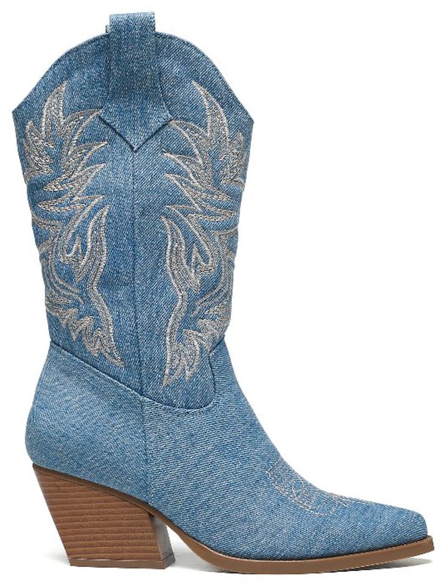 Smile Favorites® Dames Cowboylaarzen - Blauw - - Maat 36