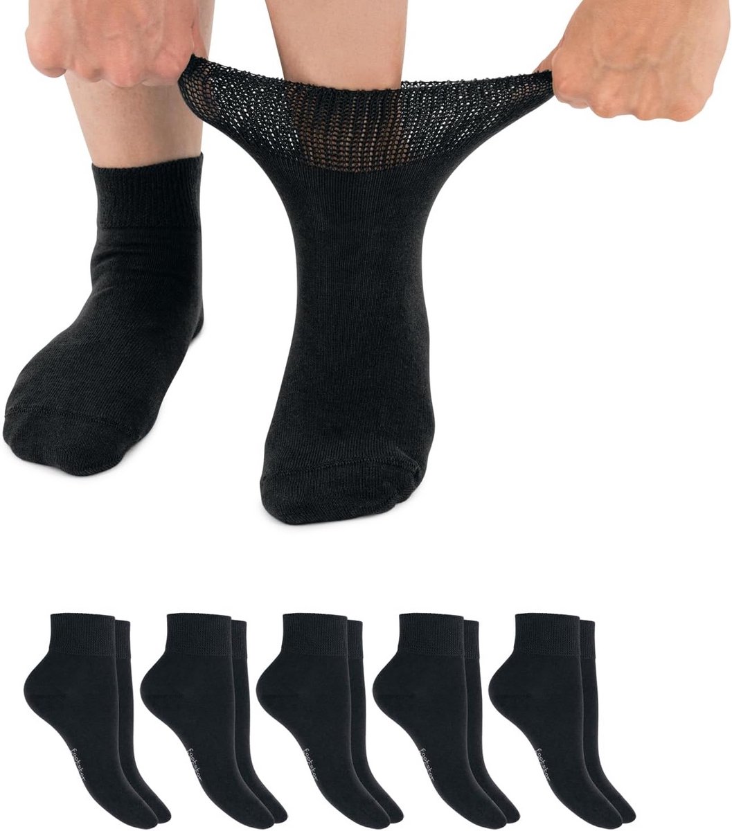 Diabetische Sokken voor Dames en Heren - 6 Paar Naadloos zonder Elastische Band, Hoge Katoen Gehalte, Comfort voor Gevoelige Benen