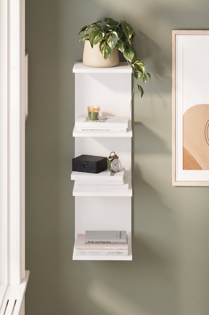 Boekenkast - Wandboekenkast – Wandplank – Wit - 95 x 30 cm