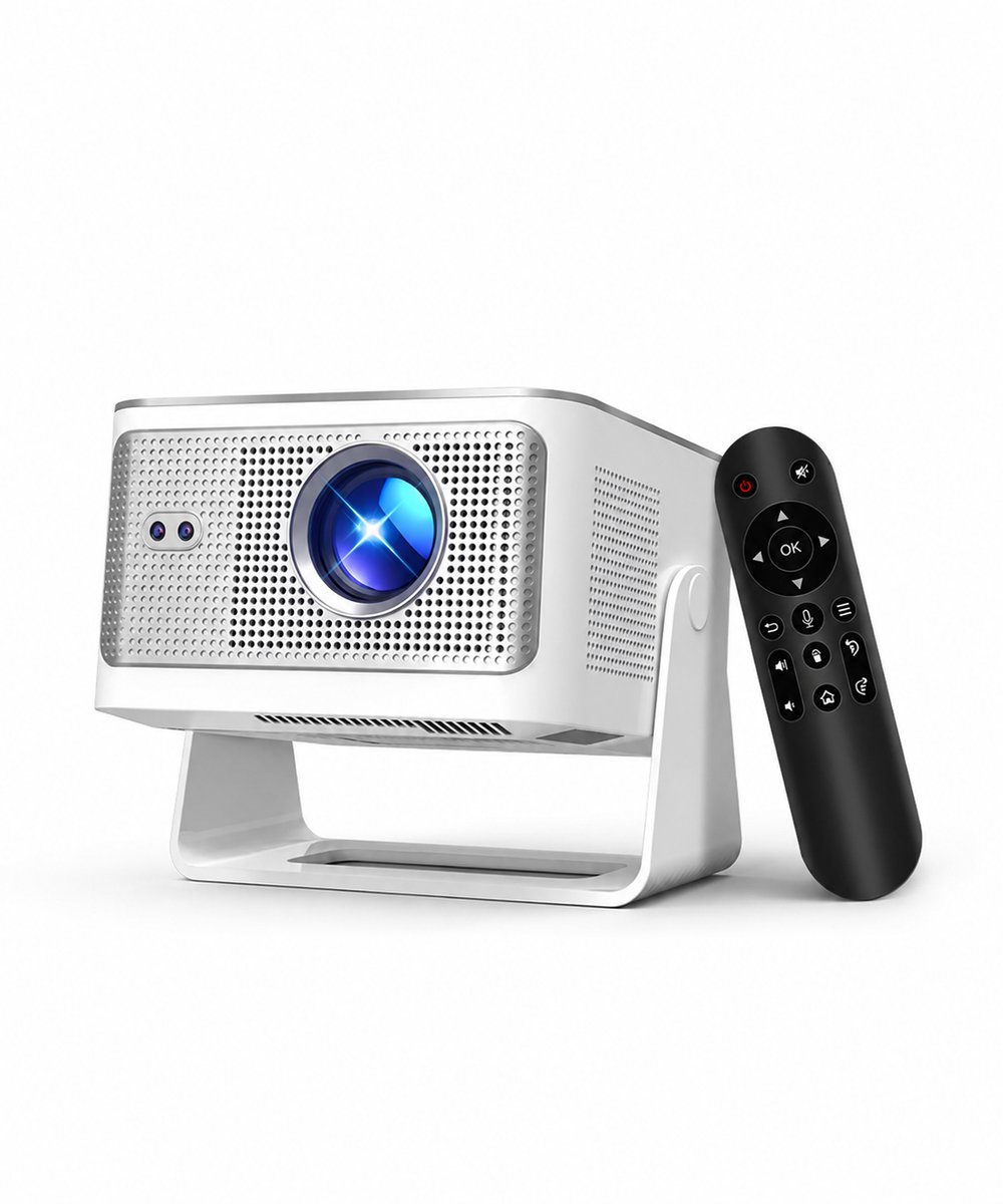 4K Smart Projector met Spraakbesturing - Native 1080P - Android 14 - 900 ANSI Lumen - Wifi 6 - Bluetooth 5.4 - Autofocus - Auto Keystone - 8K Ondersteuning - Thuisbioscoop & Gaming