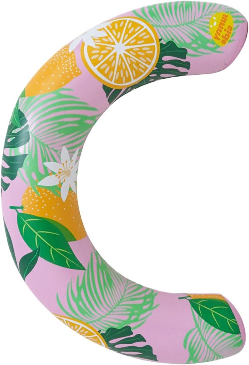 Opblaasbaar Ligbed - Zwembad Drijver - Water Ontspanning - U-vormige Steun - 75x50 cm - Roze