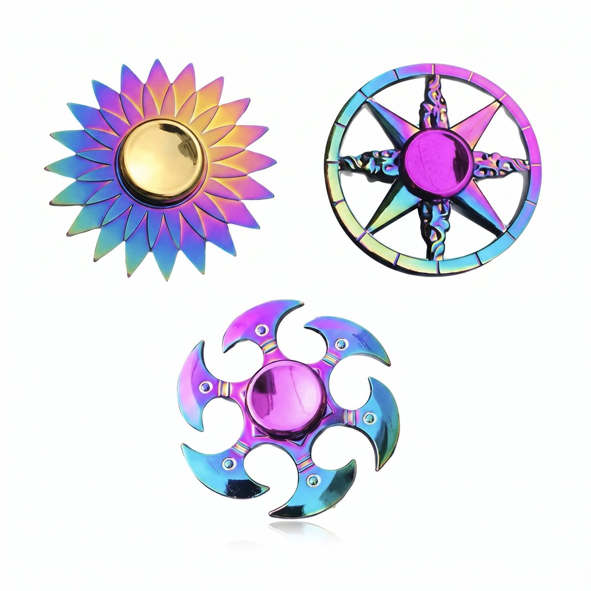 Fidget Spinner Set 3 Stuks – Fidget Toys – Anti Stress Speelgoed – Reisspeelgoed – Hand Spinner voor Kinderen en Volwassenen