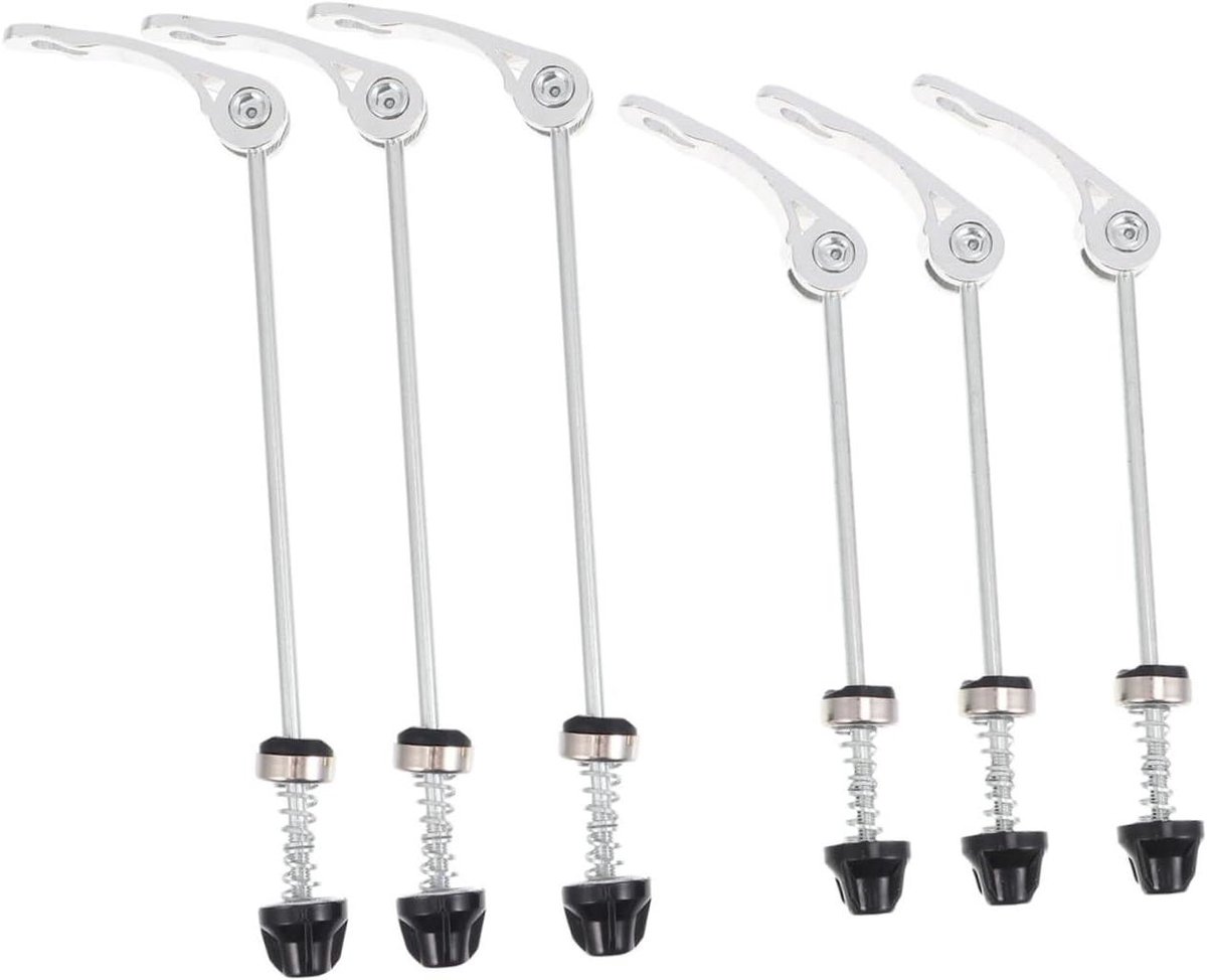 Fiets Snelspanners - Wiel Spiesjes - Onderhoud Fiets - Lichtgewicht Aluminium - 3 Paar - Zilver