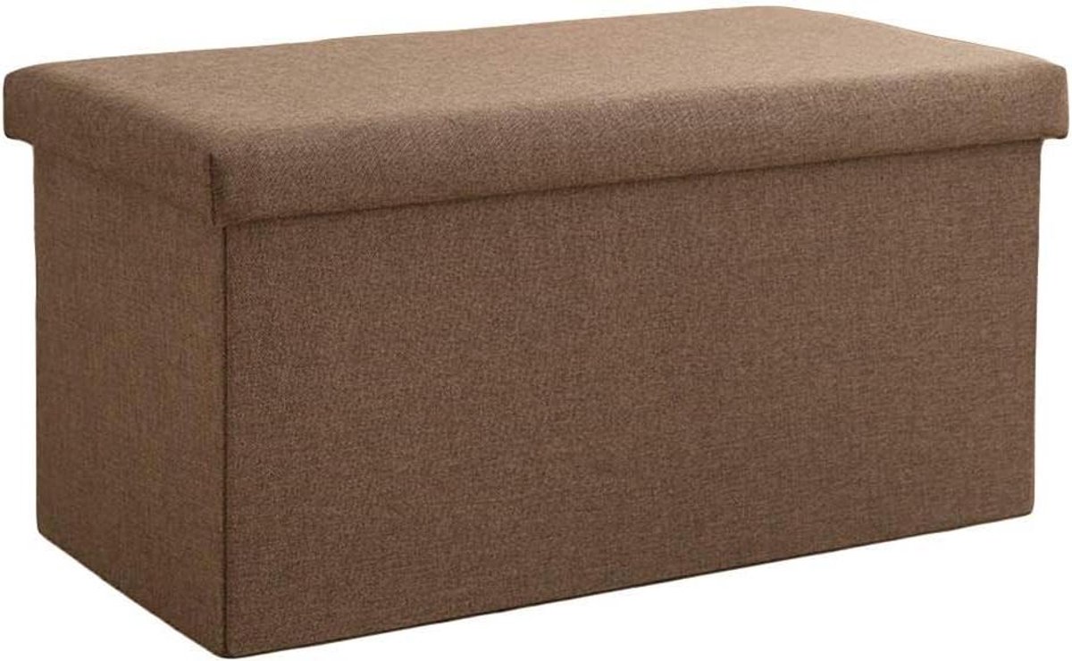 Opbergbank Opvouwbaar - Ottomaanse Kruk - Ruimte Besparen - Grote Capaciteit - 76x38x38cm - Koffie