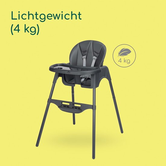 2-in-1 Baby Kinderstoel - 6 maanden - 3 jaar - Gevoerd Kussen - Lichtgewicht (4 kg) Peuterstoel - Verstelbare Voetensteun Tray - Met 1 hand Verstelbare Rugleuning - Tinted Graphite — afbeelding 2
