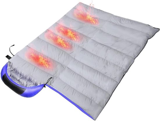 Verwarmde Slaapzak - Kampeer Dekbed - Buiten Overnachten - Met Ingebouwde Verwarming - 39x26x25 cm - Donkerblauw — afbeelding 5