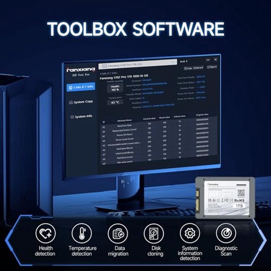 Interne SSD - Harde Schijf - Computer Versnellen - SATA III 6 GB/s - 2 TB - Zilver — afbeelding 5