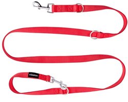 Vitazoo Dog Leash Sturdy 3 Lengths Adjustable for Large and Strong Dogs Lead Double Lead Total Length 2 m Red
