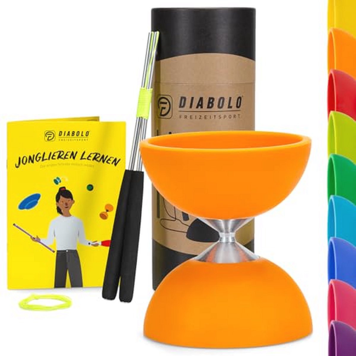 Jongleerset Diabolo voor Kinderen en Beginners met Aluminium Handstokken en Reservekoord