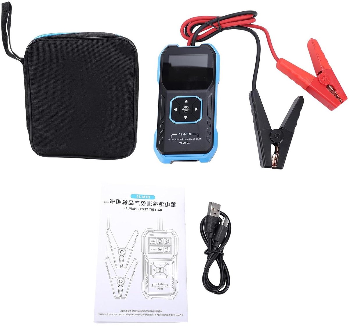 Accutester Multimeter - Batterij Analyzer - Voertuig Onderhoud - Kleurendisplay - 0-200 Ohm - Zwart