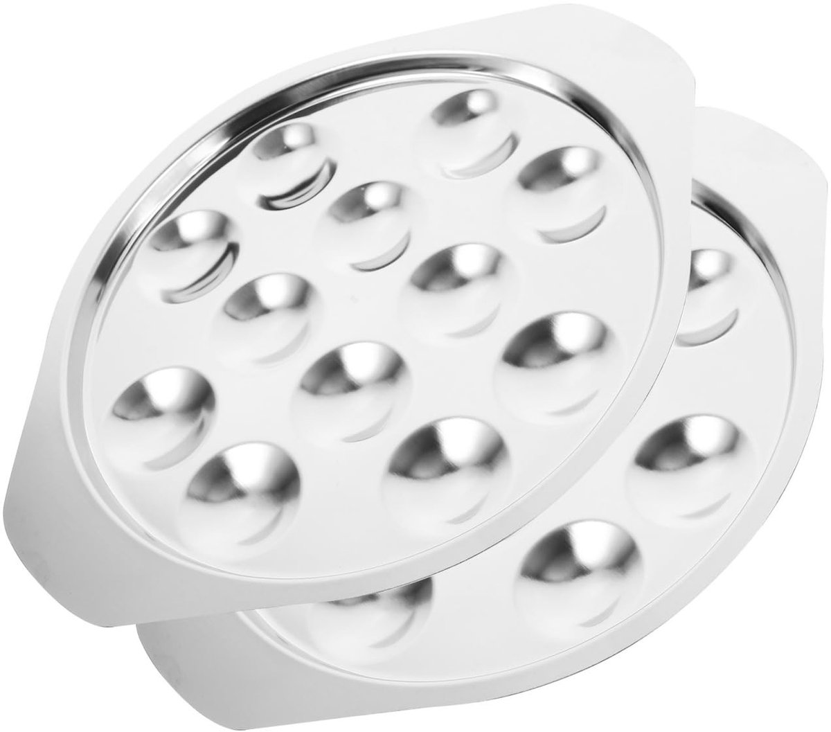 MTTproducts- Slakkenborden 2 stuks - Roestvrij Staal - Kookplaat - Grill - 12 Gaten - Plat - Keukenaccessoires - Slakkenplaat