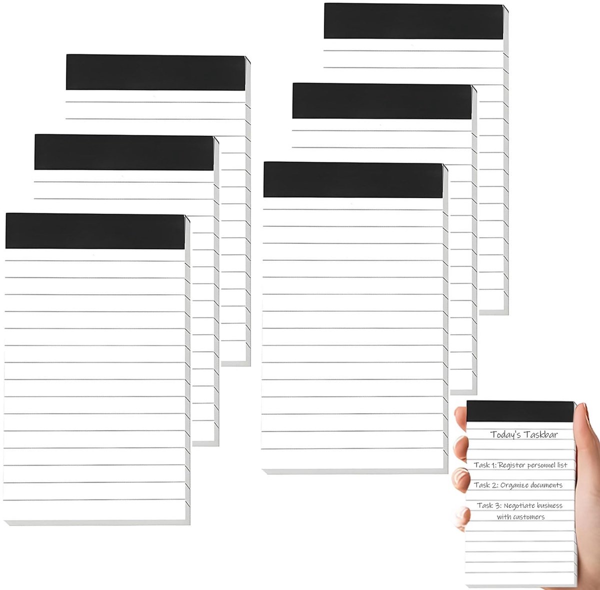 NTH products- Notitieblok Klein - 6 Stuks - A7 - Gelinieerd - Afscheurbare Vellen - 180 Pagina's - Hoogwaardig Papier - Schrijfblok