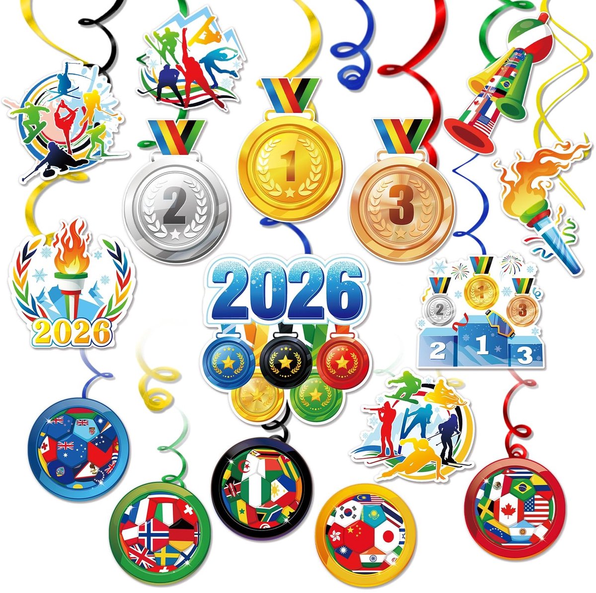 MTTproducts - Set van 30 Decoraties voor de 2026 Winter Sport