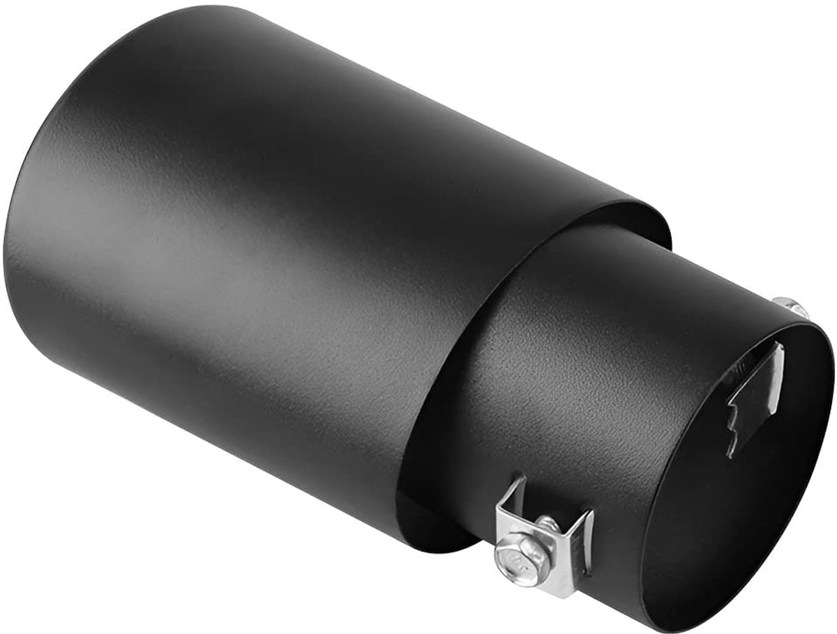MTTproducts- Uitlaatstaart Roestvrij Staal - Uitlaatpijp - Universele Toepassing - 14x6.6cm - Zwart/Zand - 0,25kg - Makkelijk te Installeren