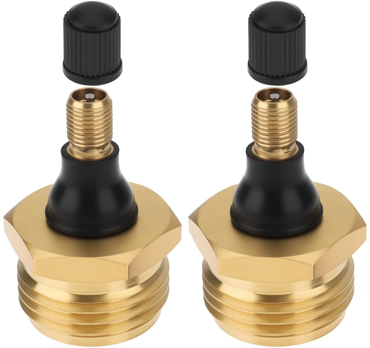 MTTproducts- Blow Out Plug Set van 2 - 8mm Messing - 27mm Draad - RV Waterleiding - Corrosiebestendig - Lekvrije Pasvorm - Uitblaasplug