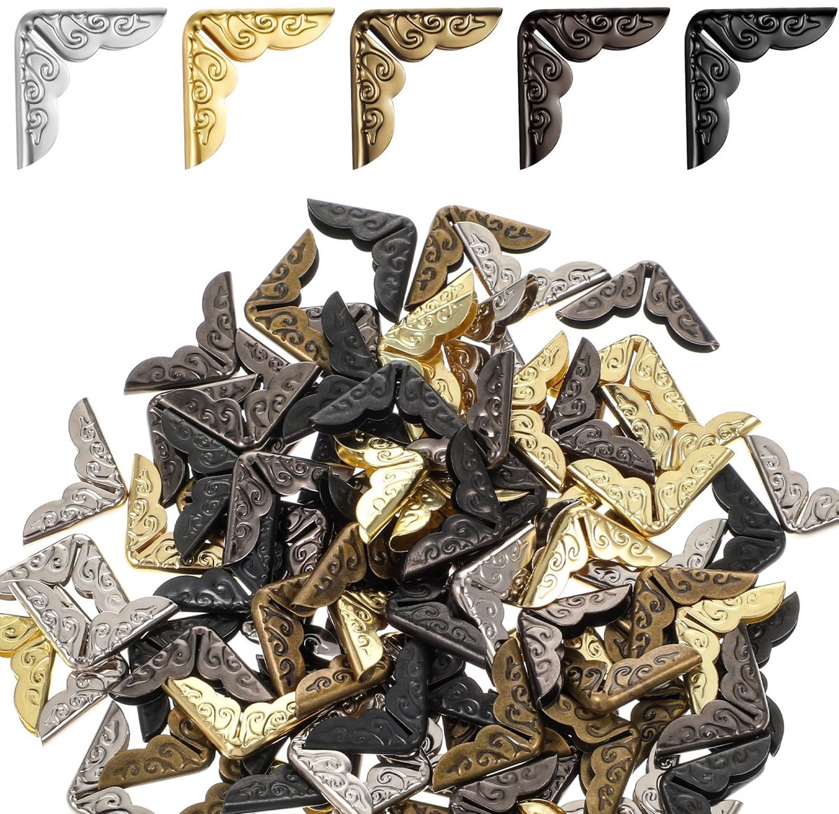 MTTproducts- Hoekbeschermers 100 Stuks - Hoekbeschermers Tafel - Boekbeschermer - Metalen Hoekbeschermers - Duurzaam Ijzer - Diverse Kleuren - Boekbeschermers