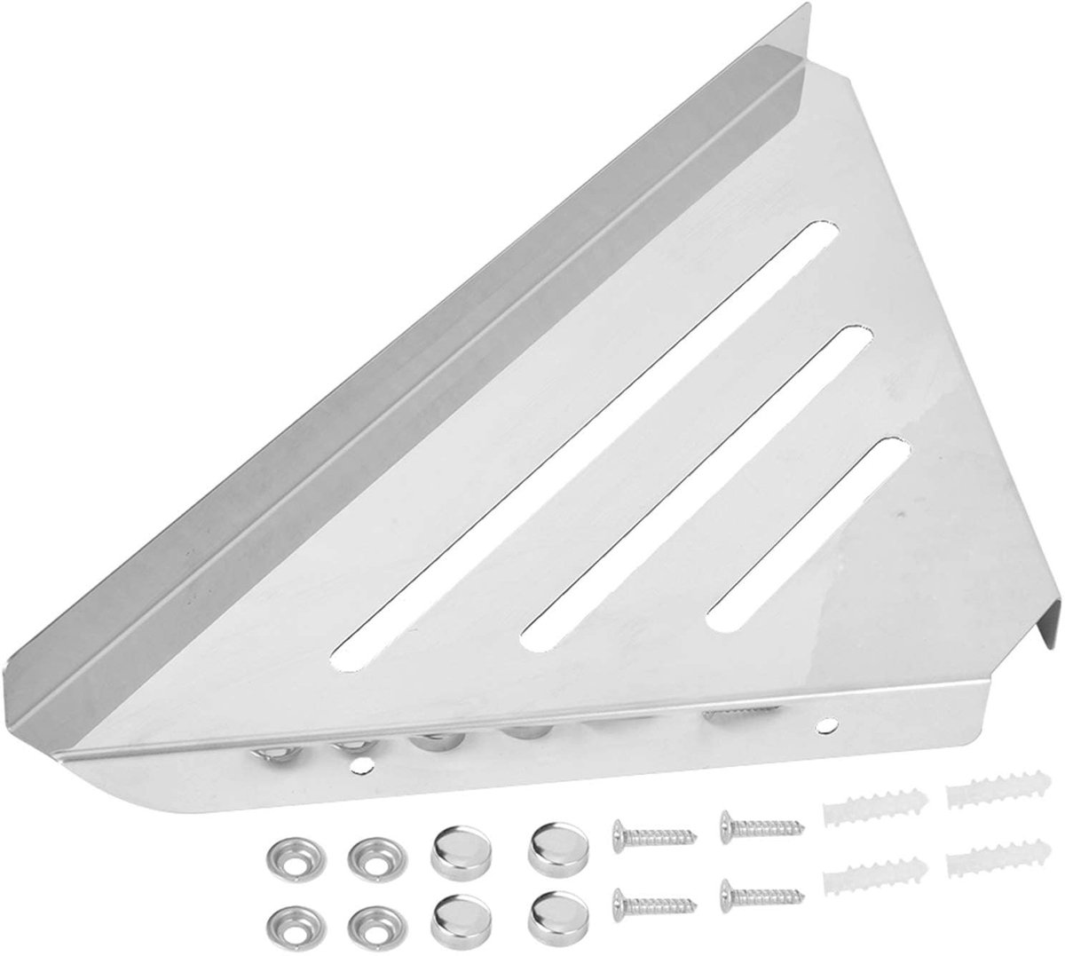 MTTproducts- Doucheplank Roestvrij Staal - Badkamer Plank - Doucheplank Zonder Boren - Wandbeugel - Modern Ontwerp - Maximaal 10kg Draagvermogen - Badkamerplank