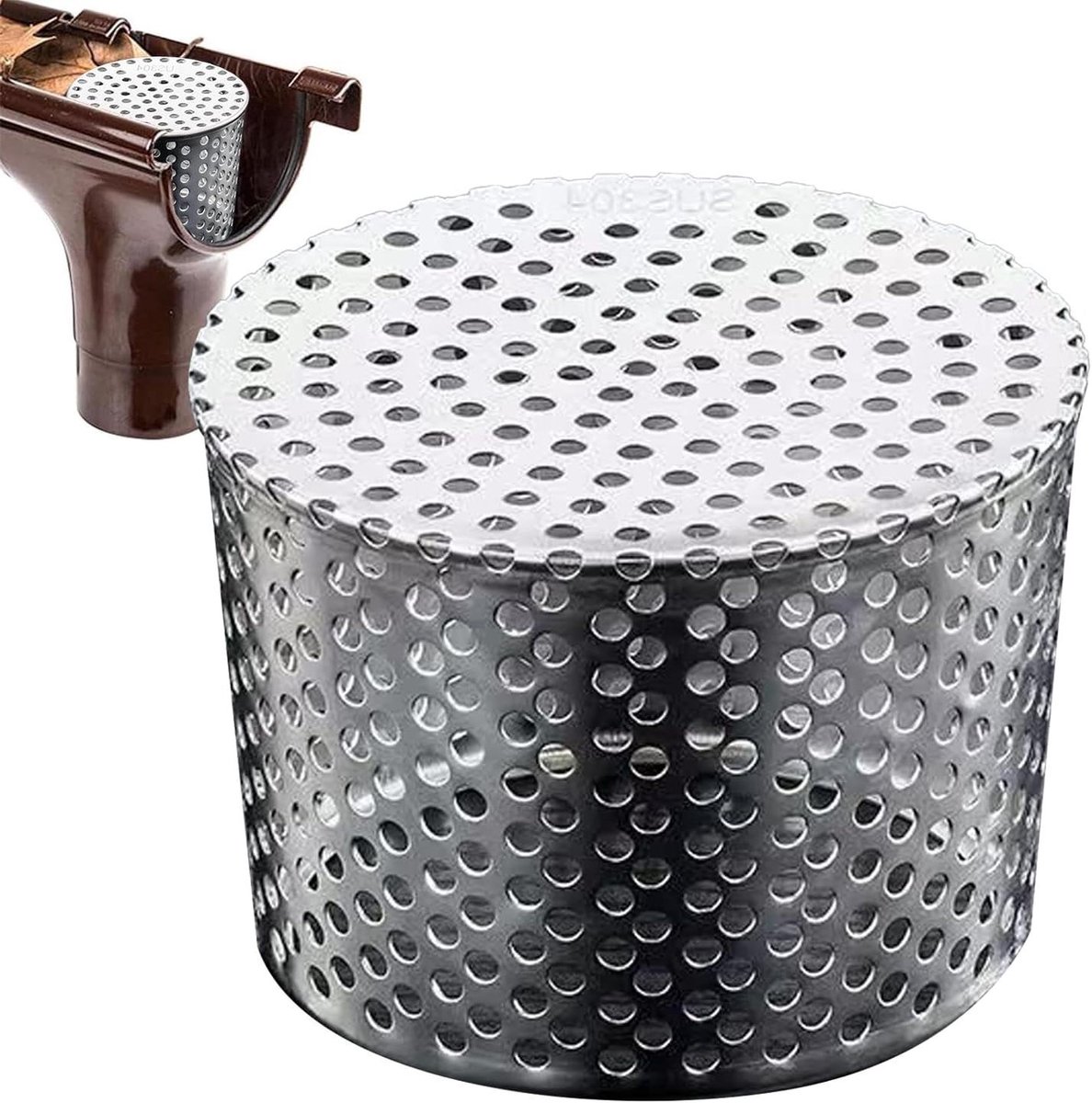Gootbeschermers - Afvoerbuisafdekking - Bladervrij houden - Verstoppingspreventie ontwerp - 126-145 mm - Zilverkleurig
