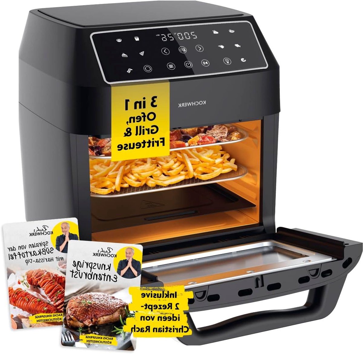Heteluchtfriteuse Oven - Airfryer XXL - Gezond Koken - 9-in-1 Functie - 12 Liter - Zwart