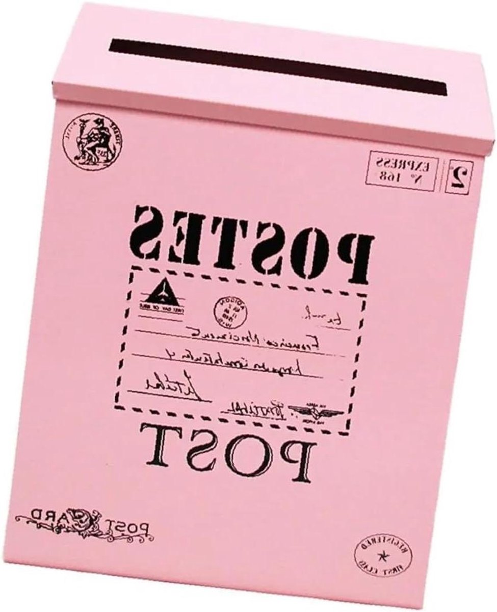 Brievenbus Buiten - Wandmontage Postbak - Post Ontvangen - Grote Capaciteit - 21.5 x 29 cm - Roze