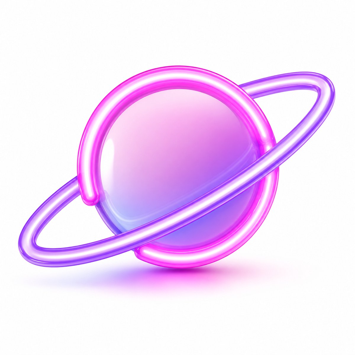 BOTC Neon Lamp - Wandlamp - Neon Verlichting - Neon Led Lamp - Planeet - Blauw/Roze