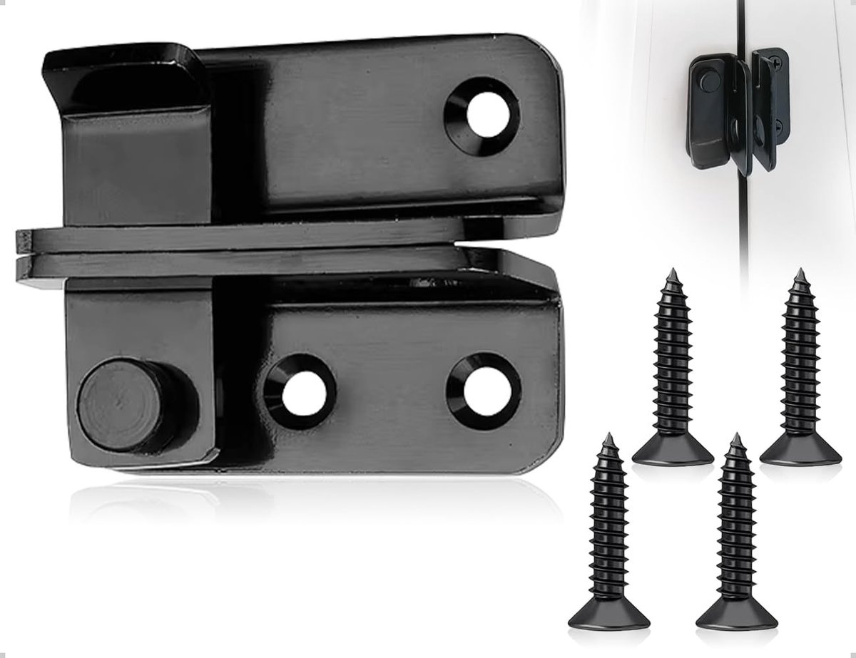 Cosensi - Roestvrij Stalen Deurvergrendeling met Schroeven, Zwart
