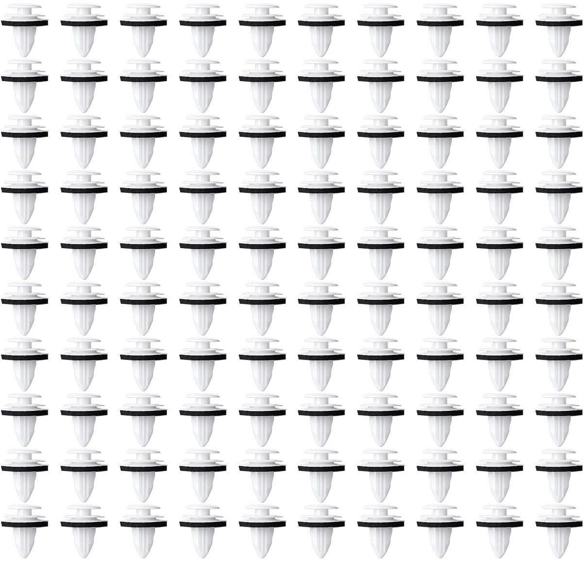 Cosensi- Deurbekledingsclips 60 Stuks - Universele Bevestigingsclips - PVC/Schuim - Wit/Zwart - Schokbestendig - Geluidsreductie