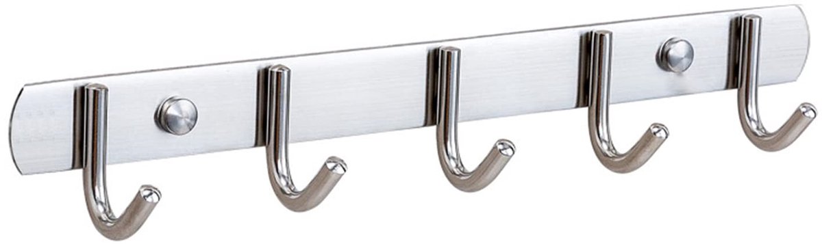Cosensi- Haak Frame 5 Haken - Kledinghaak - Wandhaak - Badjas Haak - Handdoek Haak - Sleutelhanger - Roestvrij Staal