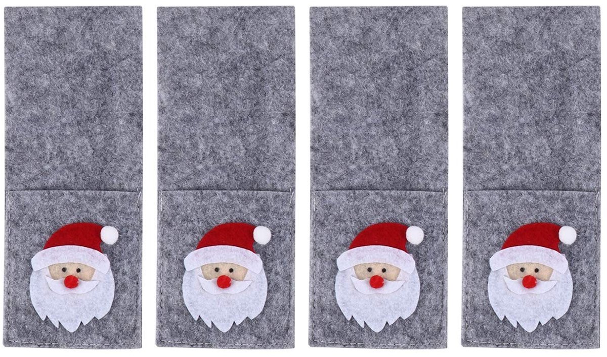 Cosensi- Bestekhouder Kerst - Feestelijke Tafeldecoratie - 4 Stuks - Uniek Motief - Lichtgewicht - Creatief Ontwerp - Tafelversiering