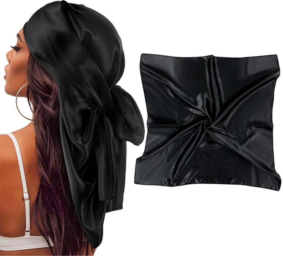 Cosensi- Sjaal 90 x 90 cm - Zijden Hoofddoek - Bandana's - Elegante Doek - Haaraccessoires - Satijnmateriaal