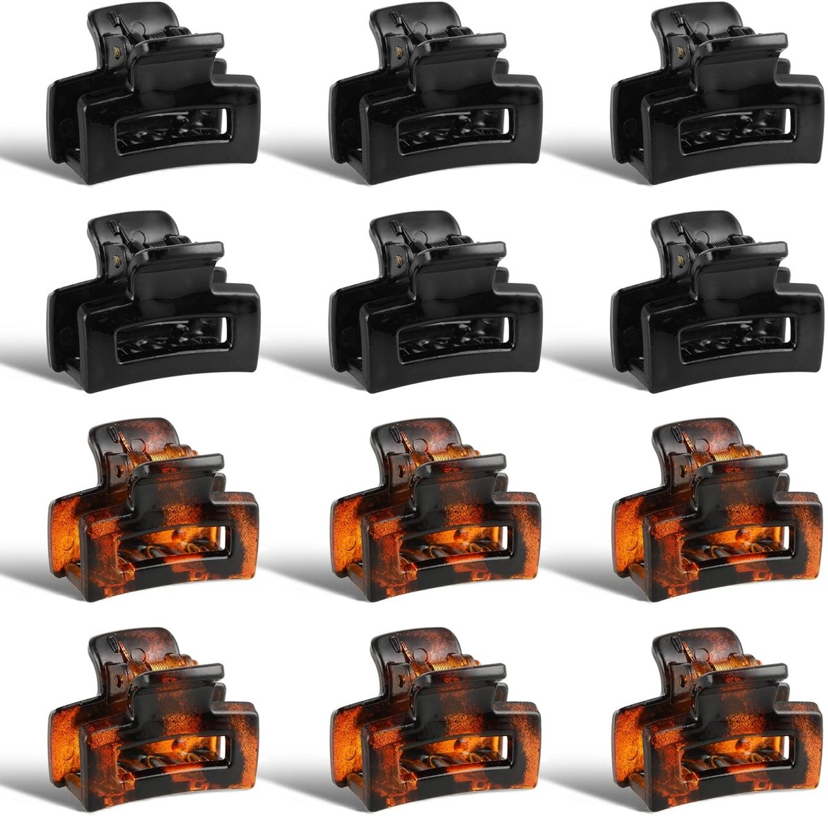 Cosensi- Haarspeldjes 12 Stuks - Vierkante Klauwclips - Antislip - Kunststof - Sterke Grip - Geschikt voor Dikke/Dunne Haar - Haarklauwclips