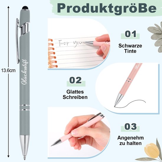 Cosensi- Balpen 2-in-1 Design - Geluksbalpen - Touchpen - Veelkleurig - 20 Stuks - Ideaal voor Examen/Motivatiecadeau - Schrijfgerei — afbeelding 2