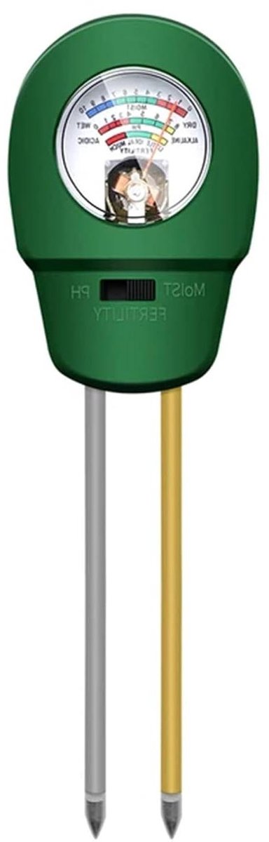 Bodemtester Vochtigheidmeter - Tuin Analyse Apparaat - Planten Verzorgen - 5 in 1 Functies - 19.7 cm Sonde - Zwart