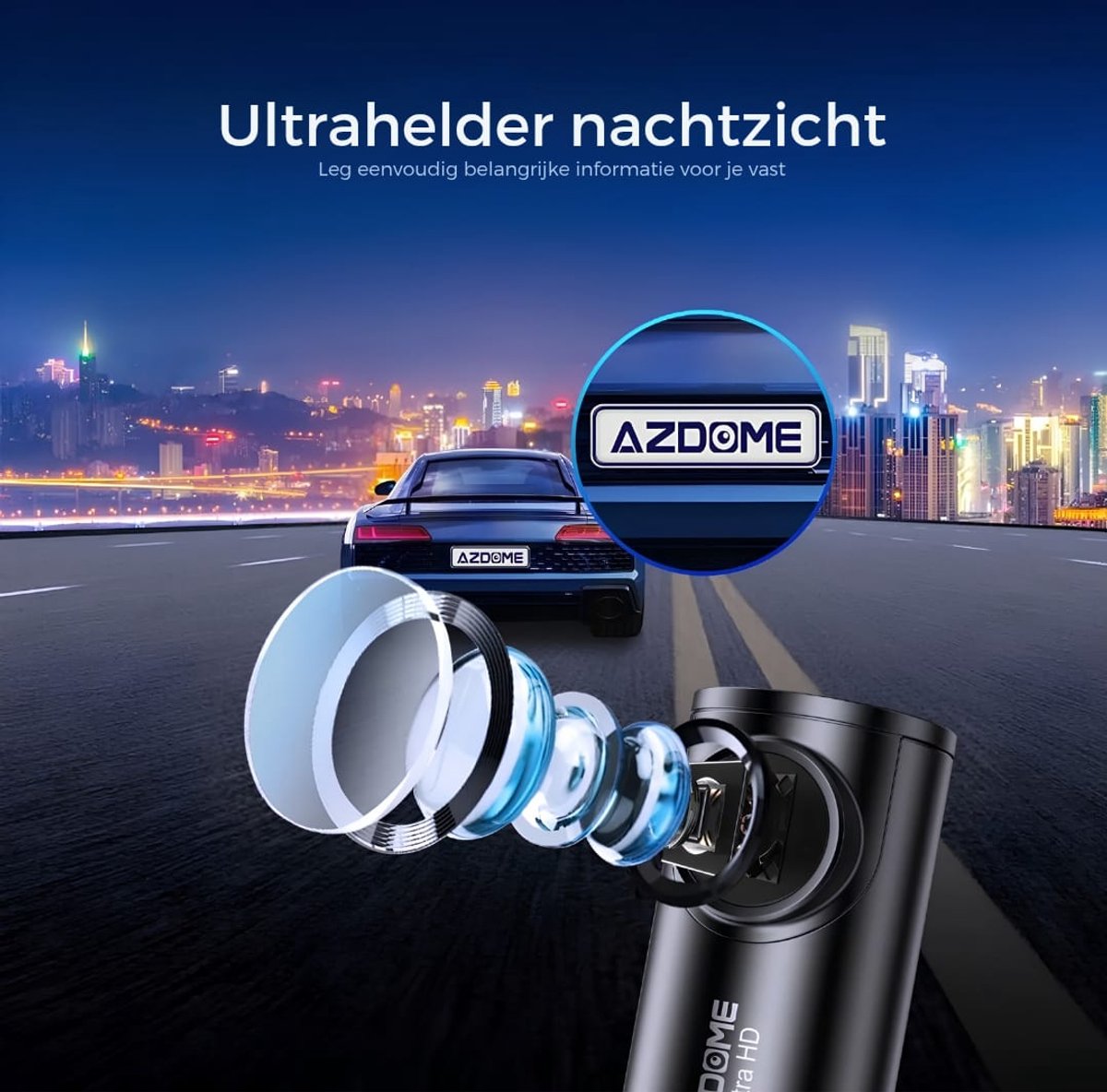 AZDome M300S 2CH Dashcam - GPS, Wifi, Nachtzicht thumbnail 6