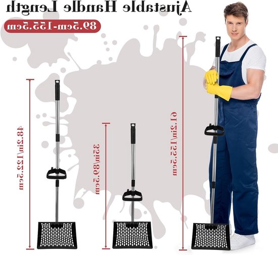Grote Hark voor Kippenmest met 137 cm Handvat, Ideaal voor Kippenhok Accessoires, Scheiden van Mest en Debris, Kippenmest Hark en Tuin Gereedschap (25,5 cm) — afbeelding 4