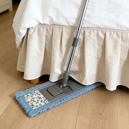 Bezem met Telescoopsteel - Vloerreiniger Lange Steel - Huis Schoonmaken - Draaibare Reinigingskop - 135 cm steel - Blauw — afbeelding 3
