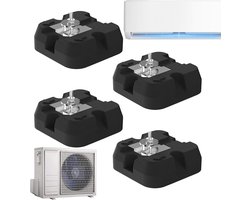 Split Air Conditioner Rubber Basis Kussens - Airco Basisplaat | Antitrillingsmat, Zwaar Belastbare Basisondersteuning 4 Delig