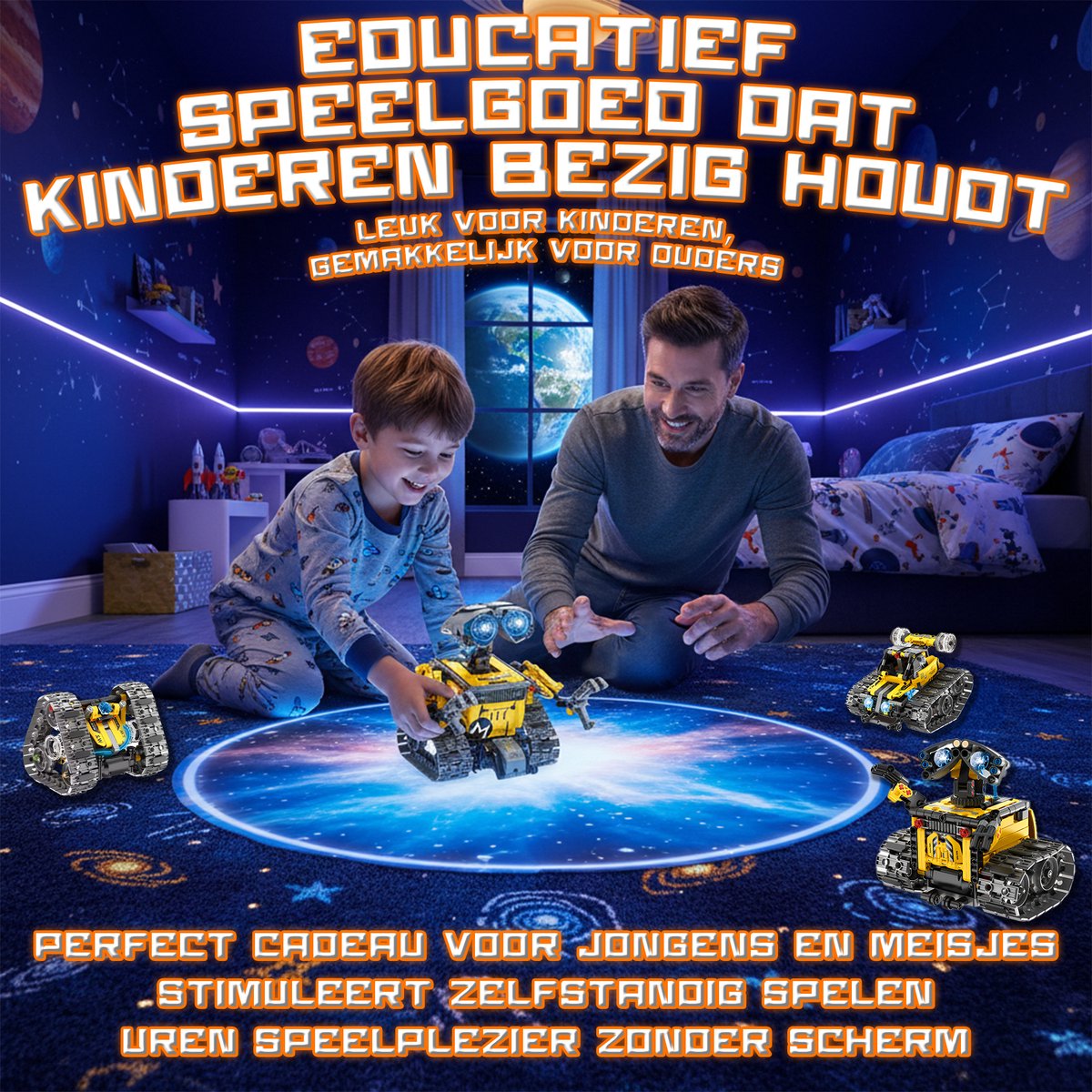 Qualitá® Robot Bouwpakket 4 in 1 – Educatief Speelgoed – Robot Speelgoed - Robot Bouwpakket - STEM speelgoed – Programmeren Voor Kinderen - Interactief Speelgoed – 496 Onderdelen – 7-9 Jaar — afbeelding 2