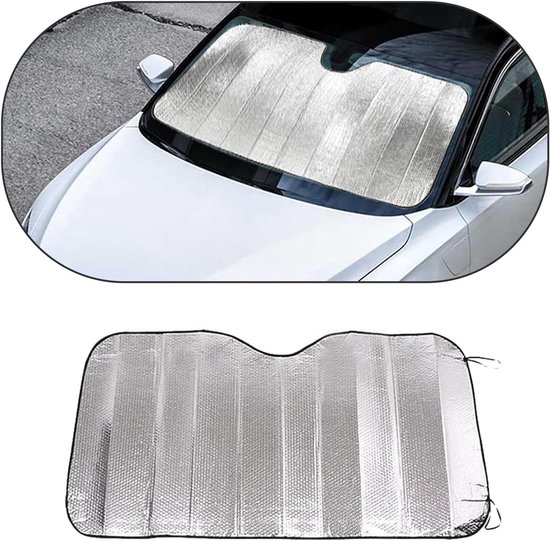 Zonnescherm Auto - Auto voorruit zonnescherm - Opvouwbare autoparasol - Auto-interieur - Antivries dekens - Auto Gordijn - Zonwering - Autodeken - Anti uv en warmteblok Accessories - Zonnedeken Warmtewerend - 60x130cm - Zilver - Algemeen
