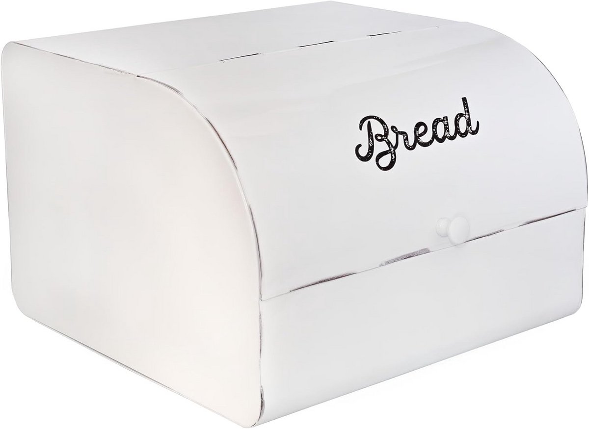 Extra Grote Witte Brooddoos - Vintage Boerderijstijl Broodbak voor Aanrecht